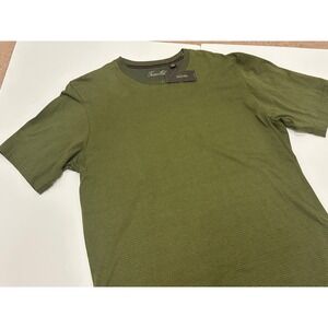 Tasso Elba Men's Olive Green Striped Crew Neck T Shirt Size Medium